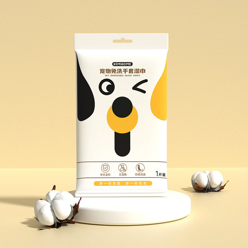 Velura Paws Disposable Pet Grooming Gloves & Wet Wipes