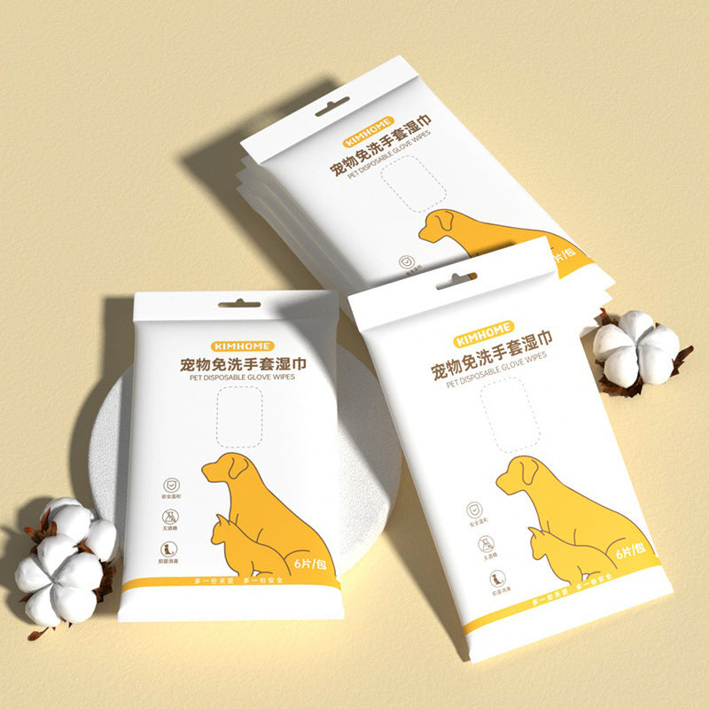 Velura Paws Disposable Pet Grooming Gloves & Wet Wipes