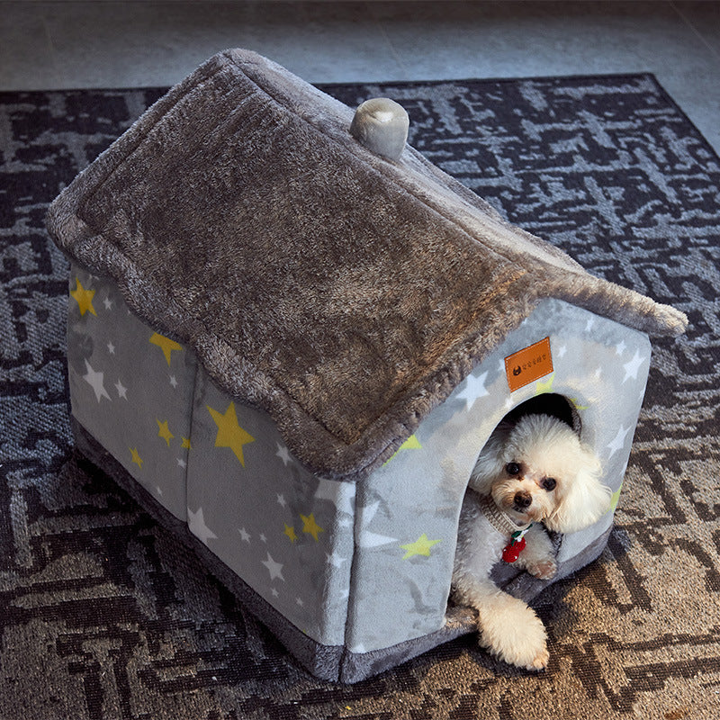 Velura Foldable Doghouse Kennel Removable Nest Warm
