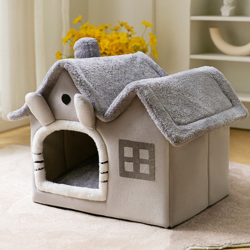 Velura Foldable Doghouse Kennel Removable Nest Warm