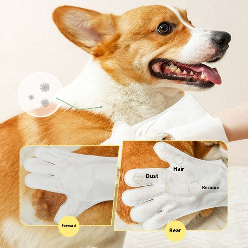 Velura Paws Disposable Pet Grooming Gloves & Wet Wipes