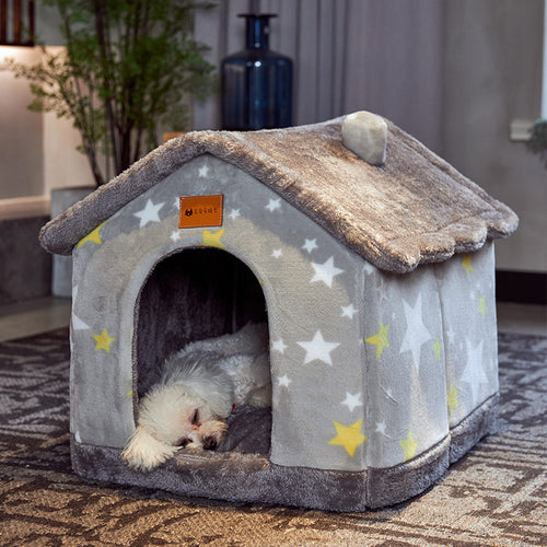 Velura Foldable Doghouse Kennel Removable Nest Warm