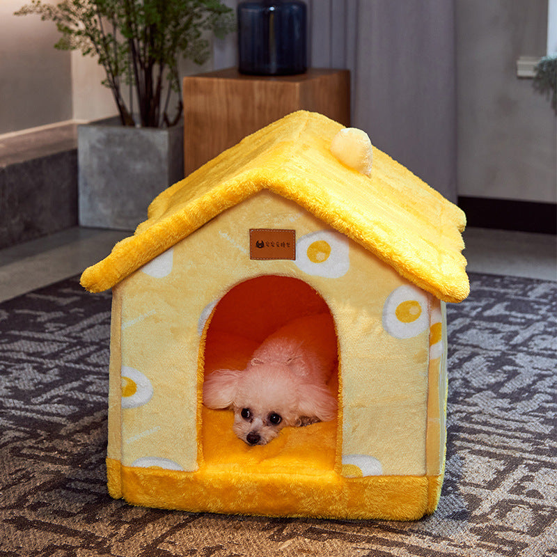 Velura Foldable Doghouse Kennel Removable Nest Warm